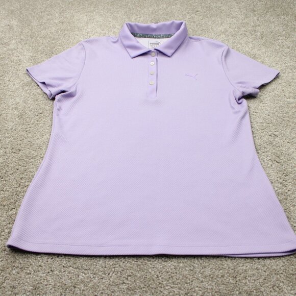 Puma Polo Shirt Womens Medium Purple DryCell Golf Short Sleeve Pullover - Picture 2 of 13